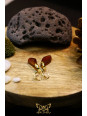 Boucles d'oreilles artisanales en ambre - Accroches en laiton plaqué or 18K