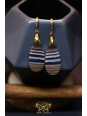 Boucles d'oreilles artisanales gouttes en fluorite arc-en-ciel - Accroches en laiton plaqué or 18K