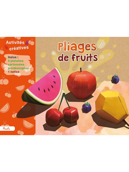 Activités créatives - Pliages de fruits - Inclus : 4 planches cartonnées prédécoupées, 1 notice