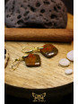 Boucles d'oreilles artisanales coussin en agate Seam (Agate de couture) - Accroches en laiton plaqué or 18k