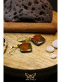 Boucles d'oreilles artisanales coussin en agate Seam (Agate de couture) - Accroches en laiton plaqué or 18k